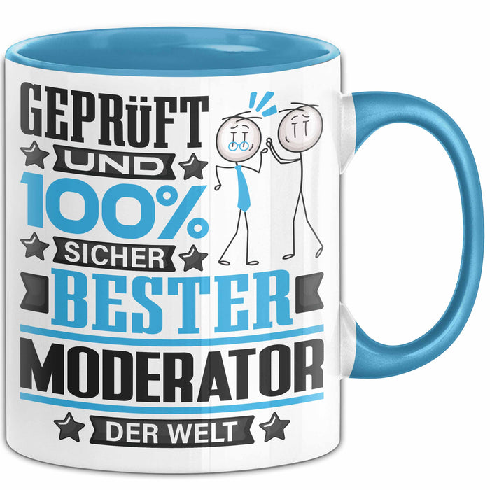 Moderator Geschenk Lustiger Spruch für Moderator Geschenkidee Bester Moderator Der Welt Blau Trendation