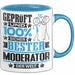 Moderator Geschenk Lustiger Spruch für Moderator Geschenkidee Bester Moderator Der Welt Blau Trendation