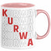 Kurwa Tasse Polen Polska Kaffee-Becher Rosa Trendation