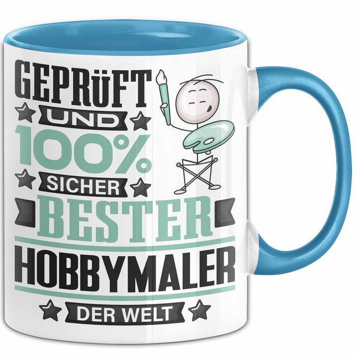 Hobbymaler Geschenk Lustiger Spruch für Hobbymaler Geschenkidee Bester Hobbymaler Der Welt Blau Trendation
