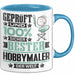 Hobbymaler Geschenk Lustiger Spruch für Hobbymaler Geschenkidee Bester Hobbymaler Der Welt Blau Trendation