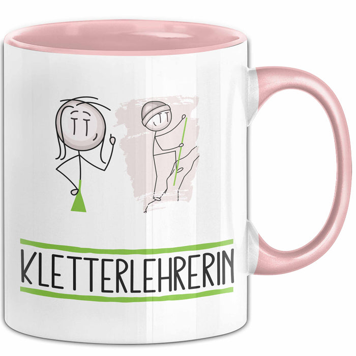 Geschenk für Kletterlehrerin Tasse Lustige Geschenkidee Geburtstag Ich Bin Kletterlehrerin Ich Darf Das Rosa Trendation