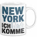 New York City USA Tasse Geschenk Lustige Geschenkidee Spruch New York Ich Komme Weiß Trendation