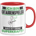 Gitarrenspieler Tasse Geschenk für Gitarrenspieler Geburtstag Lustiger Spruch Kaffee-Becher Was Ist Deine Superkraft Rot Trendation