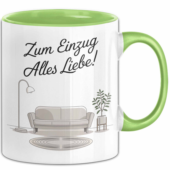 Neues Zuhause Eigentümer Tasse Geschenk Lustige Geschenkidee Spruch Zum Einzug Alles Liebe Grün Trendation