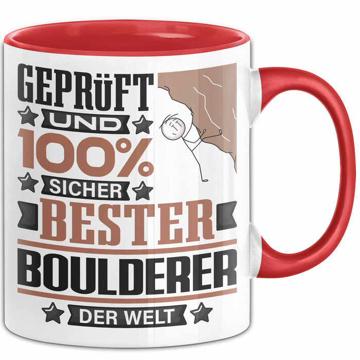 Boulderer Geschenk Lustiger Spruch für Boulderer Geschenkidee Bester Boulderer Der Welt Rot Trendation