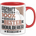 Boulderer Geschenk Lustiger Spruch für Boulderer Geschenkidee Bester Boulderer Der Welt Rot Trendation