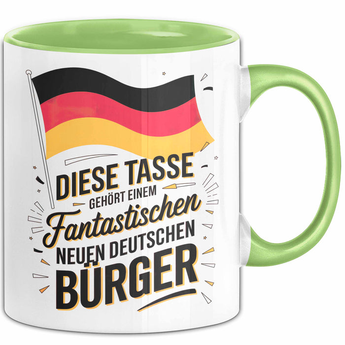 Fantastischer Neuer Deutscher Bürger Tasse Geschenkidee Grün Trendation