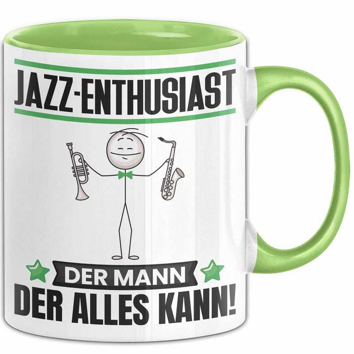 Jazz-Enthusiast Tasse Geschenk für Jazz-Enthusiast Der Mann Der Alles Kann Geschenkidee zum Geburtstag Grün Trendation