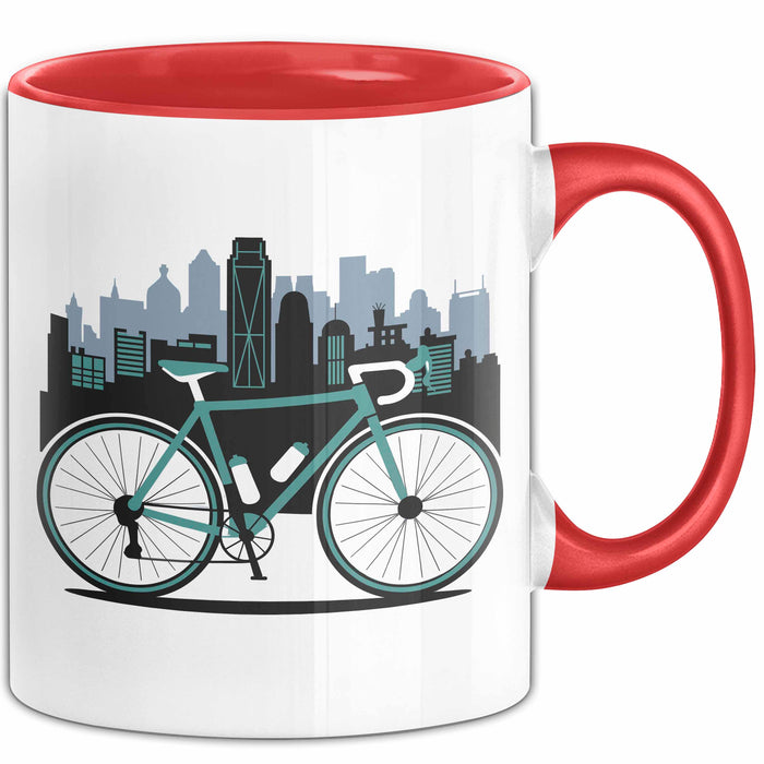 Fahrradpendler Tasse Geschenkidee für Zur Arbeit Radfahrer Rot Trendation
