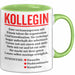 Büroarbeit Kollege Wertschätzung Tasse Geschenk Lustige Geschenkidee Spruch Kollegin Grün Trendation