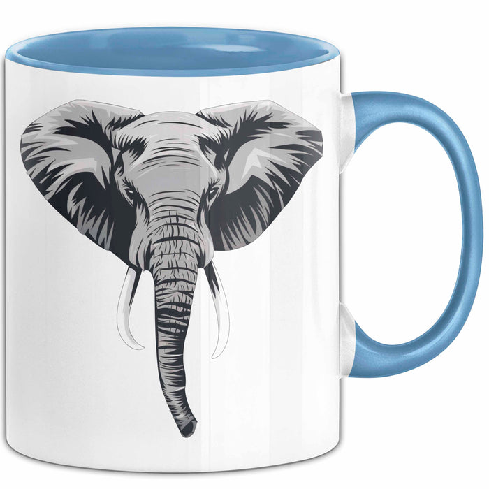 Elefant Tier Tasse Geschenk Lustige Geschenkidee Spruch Blau Trendation