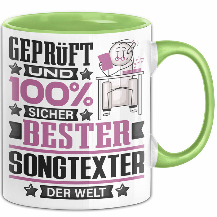 Songtexter Geschenk Lustiger Spruch für Songtexter Geschenkidee Bester Songtexter Der Welt Grün Trendation
