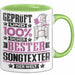 Songtexter Geschenk Lustiger Spruch für Songtexter Geschenkidee Bester Songtexter Der Welt Grün Trendation