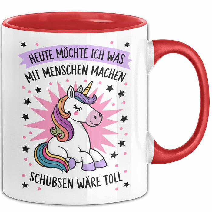 Sarkasmus Sarkastisch Tasse Geschenk Lustige Geschenkidee Spruch Heute Möchte Ich Was Mit Menschen Machen Rot Trendation