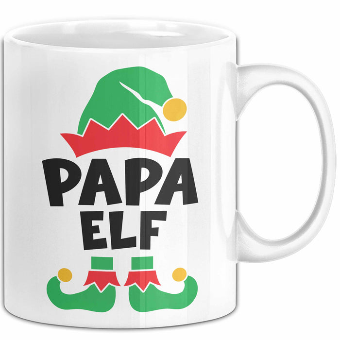 Papa Elf Tasse Geschenk Weihnachten Papa Geschenkidee Papaelfe Weiß Trendation