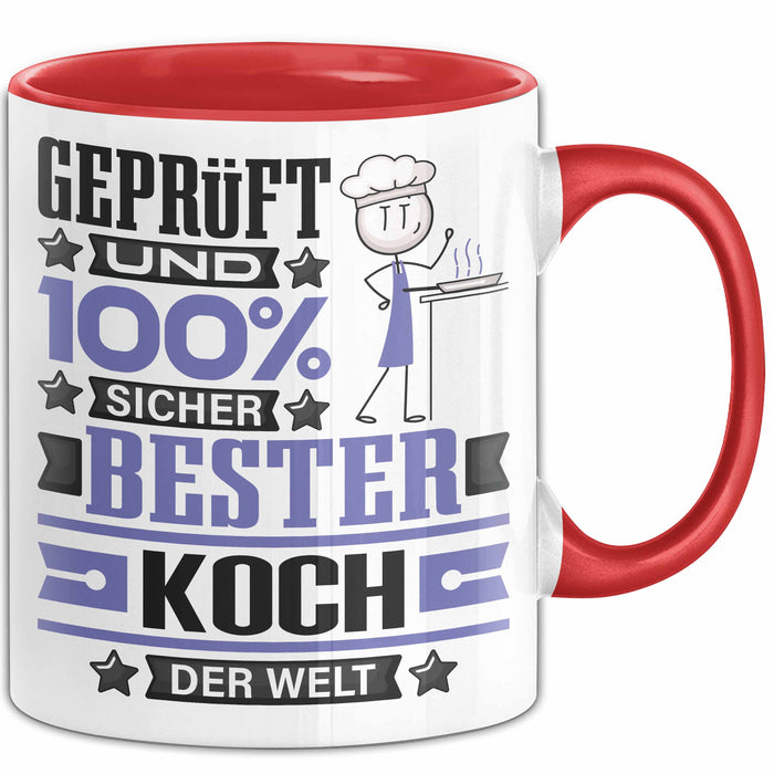 Koch Geschenk Lustiger Spruch für Koch Geschenkidee Bester Koch Der Welt Rot Trendation