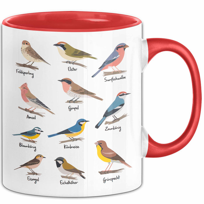 Garten Vögel Tasse Geschenk Lustige Geschenkidee Spruch Rot Trendation