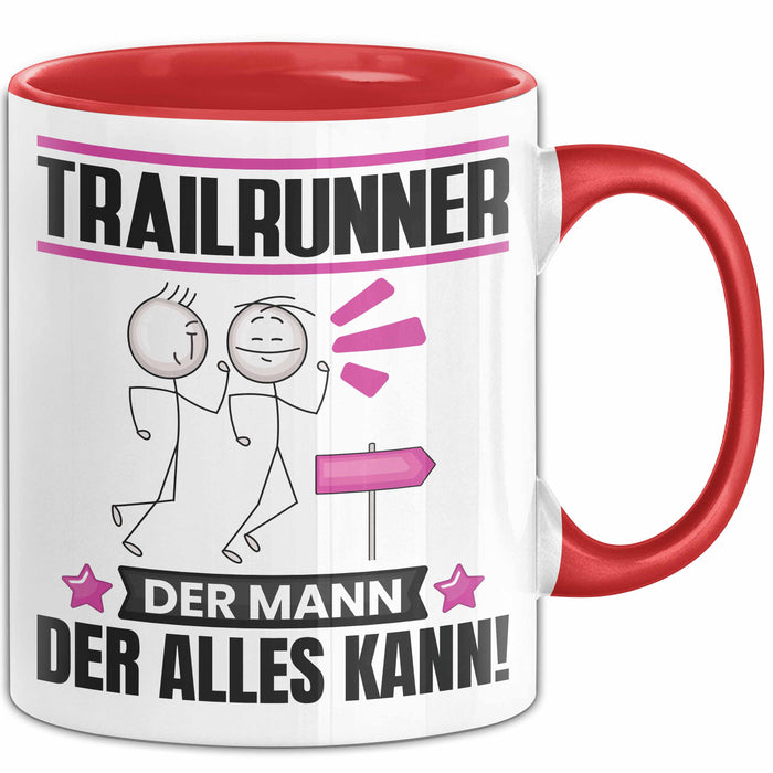 Trailrunner Tasse Geschenk für Trailrunner Der Mann Der Alles Kann Geschenkidee zum Geburtstag Rot Trendation