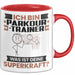 Parkour-Trainer Tasse Geschenk für Parkour-Trainer Geburtstag Lustiger Spruch Kaffee-Becher Was Ist Deine Superkraft Rot Trendation