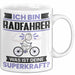 Radfahrer Tasse Geschenk für Radfahrer Geburtstag Lustiger Spruch Kaffee-Becher Was Ist Deine Superkraft Weiß Trendation