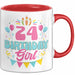 24. Geburtstag Tasse Frauen Mädchen Geschenkidee Lustig 24 Birthday Girl Lustiger Spruch Rot Trendation