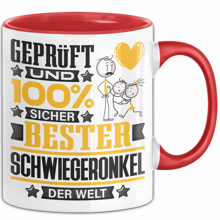 Schwiegeronkel Geschenk Lustiger Spruch für Schwiegeronkel Geschenkidee Bester Schwiegeronkel Der Welt Rot Trendation