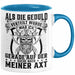 Forstwirt Geschenk Tasse Waldarbeiter Axt Holz Hacken Totenkopf Wikinger Kaffee-Becher für Holzfäller Blau Trendation