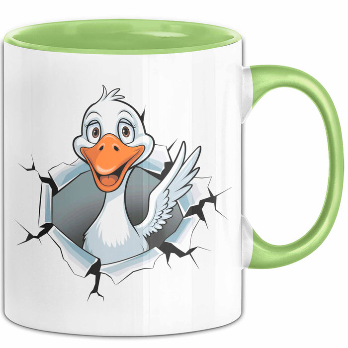 Gans Tier Gänse Bauer Tasse Becher Geschenk Lustige Geschenkidee Spruch Grün Trendation