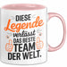 Büro Arbeit Kollege Tasse Becher Geschenk Lustige Geschenkidee Spruch Diese Legende Verlässt Das Beste Team Der Welt Rosa Trendation