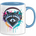 Waschbär Tierliebhaber Musik Kopfhörer Tasse Geschenk Lustige Geschenkidee Spruch Blau Trendation