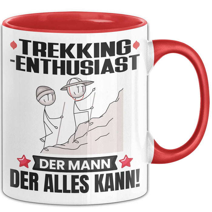 Trekking-Enthusiast Tasse Geschenk für Trekking-Enthusiast Der Mann Der Alles Kann Geschenkidee zum Geburtstag Rot Trendation