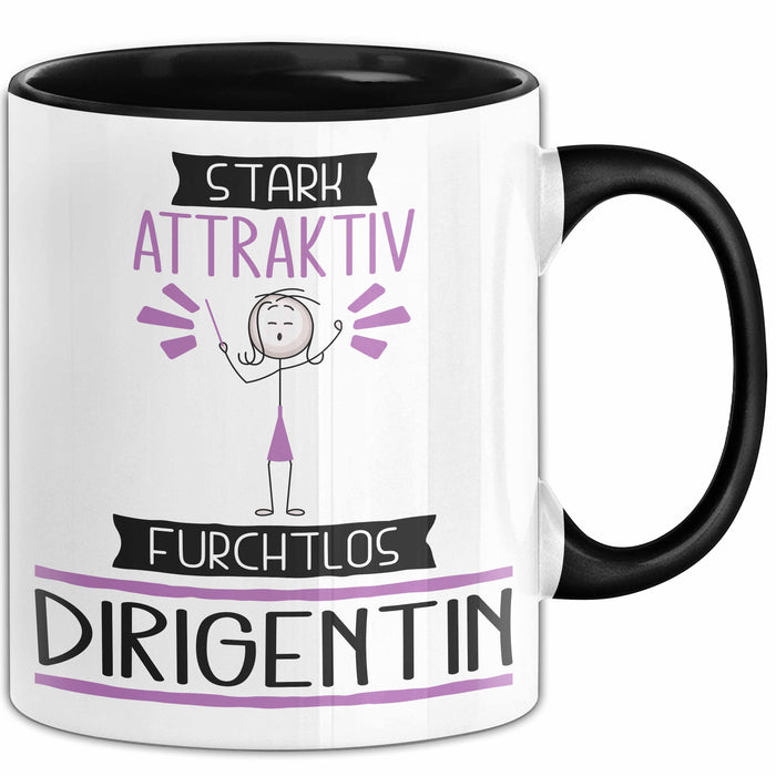 Dirigentin Tasse Geschenk Becher Stark Attraktiv Furchtlos Dirigentin Lustige Geschenkidee Trendation