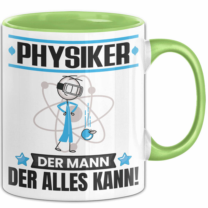 Physiker Tasse Geschenk für Physiker Der Mann Der Alles Kann Geschenkidee zum Geburtstag Grün Trendation