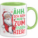 Weihnachtsmann Tasse Geschenk Ähh Ich Bin Nur Zum Essen Hier Weihnachtszeit Geschenkidee Kaffee-Becher Grün Trendation