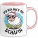 Schaf Tier Tasse Geschenk Lustige Geschenkidee Spruch Ich bin hier die Schäffin Rosa Trendation