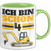 4. Geburtstag Geschenk Tasse Becher Jungs Bagger Ich Bin Schon 4 Grün Trendation