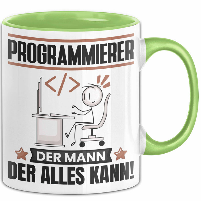 Programmierer Tasse Geschenk für Programmierer Der Mann Der Alles Kann Geschenkidee zum Geburtstag Grün Trendation