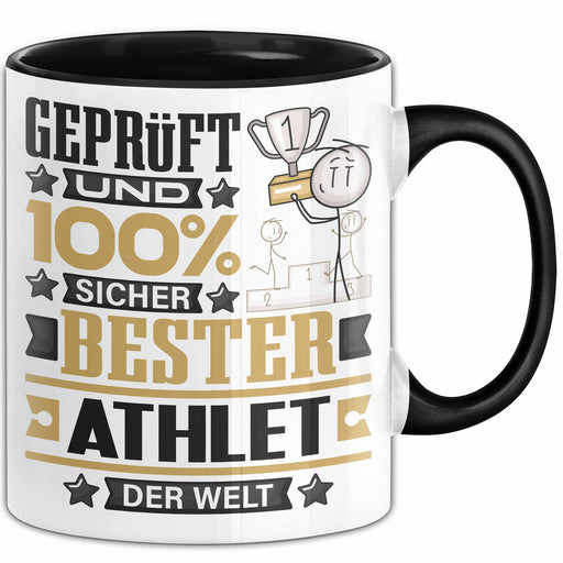 Athlet Geschenk Lustiger Spruch für Athlet Geschenkidee Bester Athlet Der Welt Schwarz Trendation