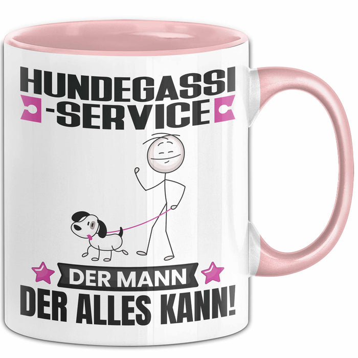 Hundegassi-Service Tasse Geschenk für Hundegassi-Service Der Mann Der Alles Kann Geschenkidee zum Geburtstag Rosa Trendation