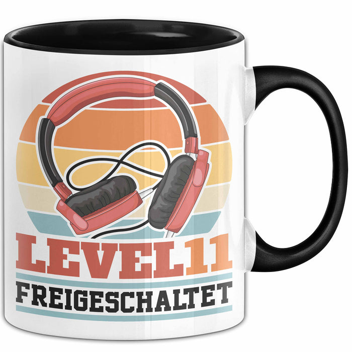 Level 11 Freigeschaltet Tasse Geschenk Gamer 11. Geburtstag Schwarz Trendation