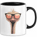 Strauß Vogel Sonnenbrille Tasse Geschenk Lustige Geschenkidee Spruch Schwarz Trendation