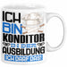 Konditor Ausbildung Tasse Geschenk Ich Bin Konditor In Der Ausbildung Ich Darf Das Geschenkidee Spruch Weiß Trendation