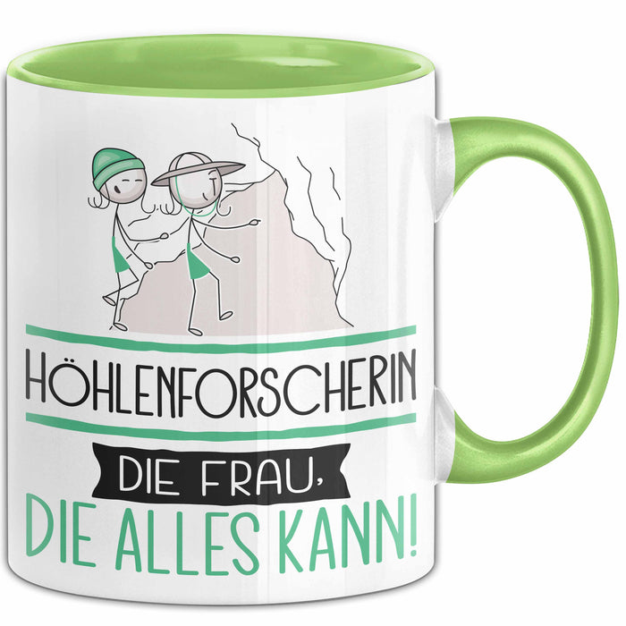 Höhlenforscherin Geschenk Tasse Becher Die Frau Die Allen Kann Geschenkidee für eine Höhlenforscherin Lustig Grün Trendation