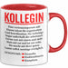 Büroarbeit Kollege Wertschätzung Tasse Geschenk Lustige Geschenkidee Spruch Kollegin Rot Trendation