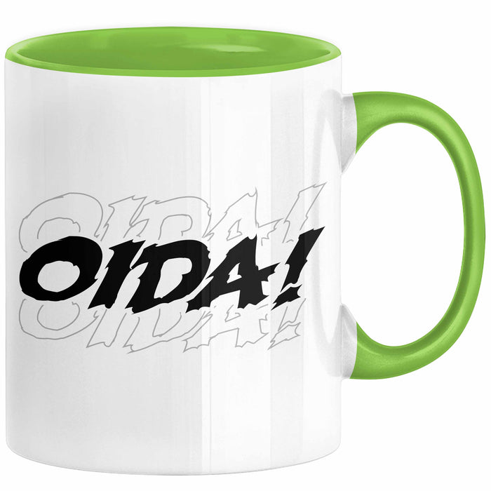 Oida Tasse Geschenk Bayern Kaffee-Becher Bayrisch Dialekt Grün Trendation