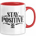 Mathematiklehrer Unterricht Tasse Geschenk Lustige Geschenkidee Spruch Bleib Positiv Rot Trendation
