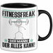 Fitnessfreak Tasse Geschenk für Fitnessfreak Der Mann Der Alles Kann Geschenkidee zum Geburtstag Schwarz Trendation