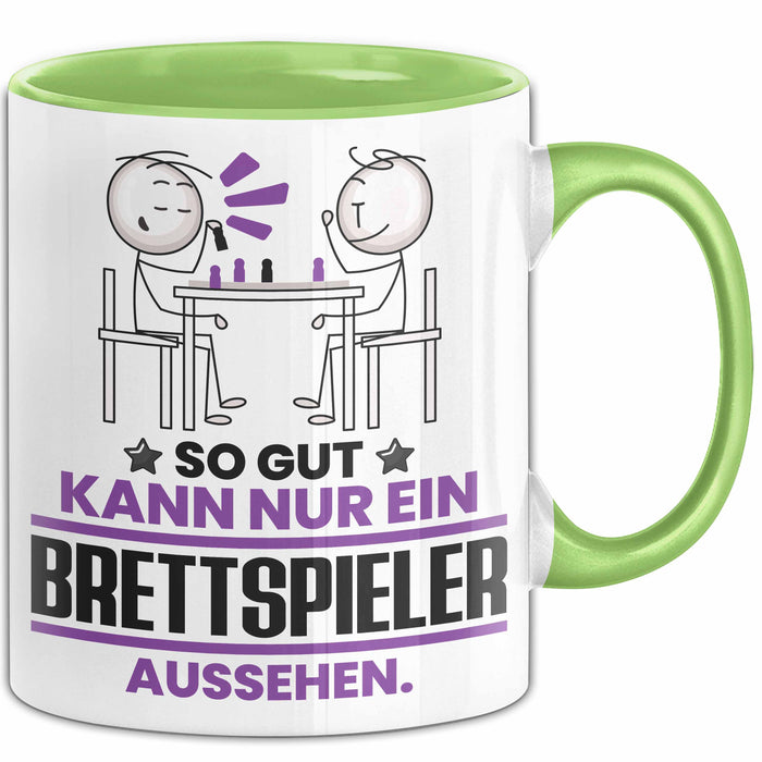Brettspieler Geschenk Tasse So Gut Kann Nur Ein Brettspieler Aussehen Geschenkidee Kaffee-Becher Grün Trendation