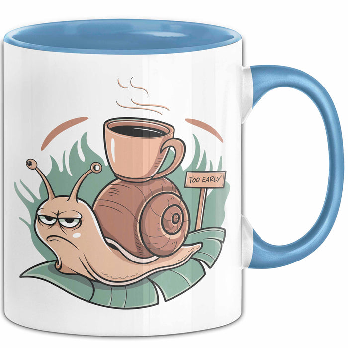 Morgenhasser Tasse Geschenkidee für Muffel Blau Trendation